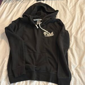 VS PINK Black Hoodie with Pink Logo